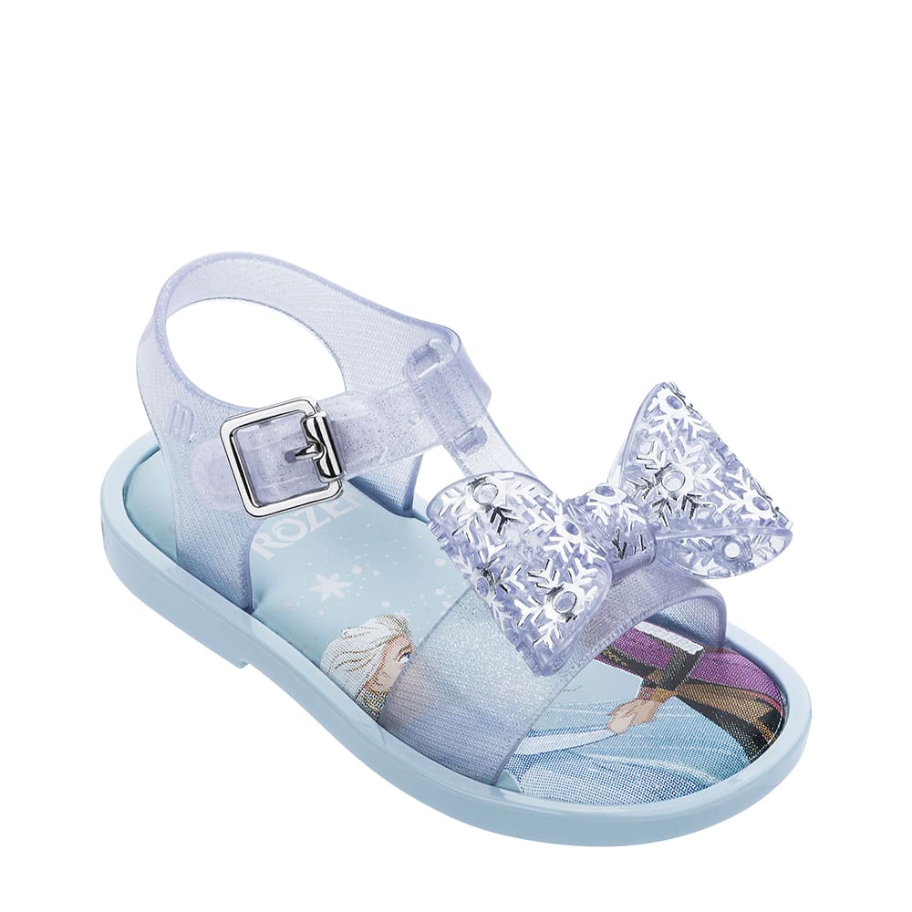 Mini Melissa Mar Sandal Frozen  Azul Vidro Glitter Li  Mini Melissa Mar Sandal Frozen  Azul Vidro Glitter Li