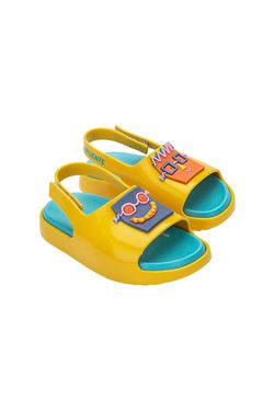 Mini-Melissa-Cloud-Sandal-Fabula-BB-Amarelo-Azul-Frontal